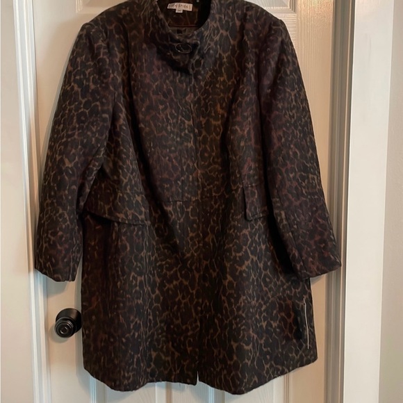 Via Spiga 2X Wine Leopard winter coat plus - Picture 2 of 9